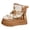 Brown, variant on Women's Ethnic Colorful Beaded Platform Wide Mid Calf Winter Boots With Fleece Lined Warm Plush Suede Patchwork Slip on Chunky Snow Ankle Booties Cold Weather
