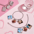 thumbnail image 5 of 4 Sets Sublimation Bracelets, Heat Transfer Bracelet Blanks Heart Photo Bezel Square Craft Bezel Setting Blank, 5 of 5