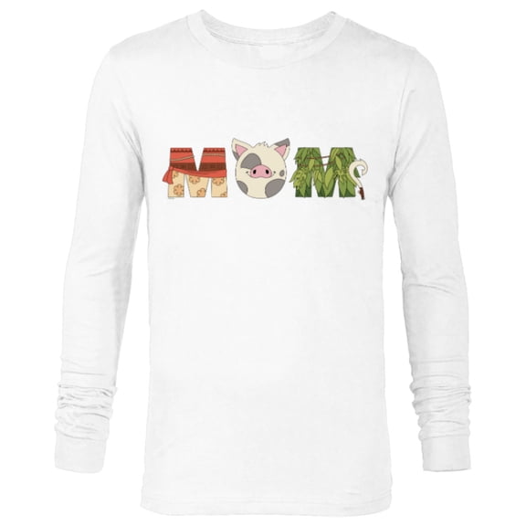 Disney Moana Letters Pua Maui Mother’s Day Birthday Best Mom - Long Sleeve T-Shirt for Men - Customized-White