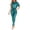Blue, variant on Women's Faux Leather Jumpsuit, Short Sleeve Draped Neck Romper, Tie Waist Skinny Pants Bodysuit, Elegant Night Out Clubwear One Piece Outfit Wine L