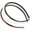 Scunci Comfort Plastic Thin Fashion Headbands, Hold Hair Back All Day, in Black, Tortoise Shell, and Clear, 3ct