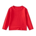 thumbnail image 4 of 3 Pack Toddler Soft Thick Crewneck Tee Tops Girls Comfort Basic Long Sleeve T-Shirt, 4 of 7