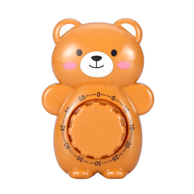Mechanical Cooking Timer Cartoon Bear Shape Kitchen Manual Alarm Counters(Brown)