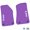 Purple w/ White insert, variant on Flextread Floor Mats for 18-24 Jeep Wrangler JL, Gladiator & 4xe - Mopar Licensed Factory Fit - Purple w/ White Jeep Wave w/o Wheel Insert - 100% Made in USA