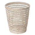 thumbnail image 2 of Kouboo La Jolla Rattan Mesh Waste Basket – Round Trash Can for Bathroom, Bedroom, Office – Boho Wicker, Bathroom Storage, Small Garbage Bin for Home Decor & Storage Basket, White Wash, 2 of 4