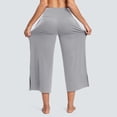 thumbnail image 5 of Posijego Womens Capri Yoga Pants Side Slit High Waisted Wide Leg Athletic Running Pants Work Dress Cropped Pants with Pockets, 5 of 7