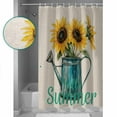 thumbnail image 3 of Small Stall Shower Curtain 36x78 Inch Narrow Half Size Sunflower Bath Curtains Bathroom Decor Hello Summer Farmhouse Floral Vintage Style Waterproof Fabric Shower Curtain Set with Hooks 36 Inch, 3 of 6