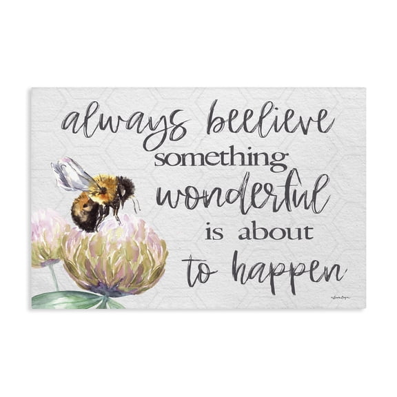 Stupell Industries Always Believe Something Wonderful Canvas Wall Art, design by Susie Boyer
