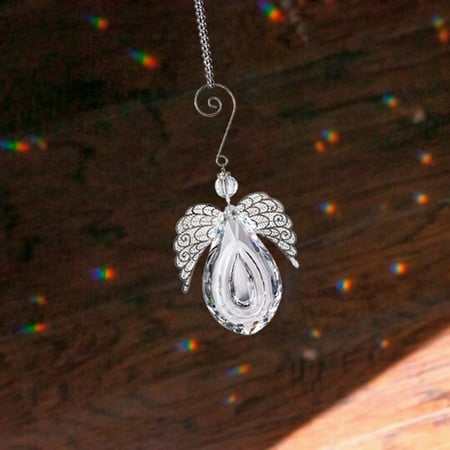 

LONKITO Modern Rainbow Crystal Angel Chakra Suncatcher Car Charm Pendant