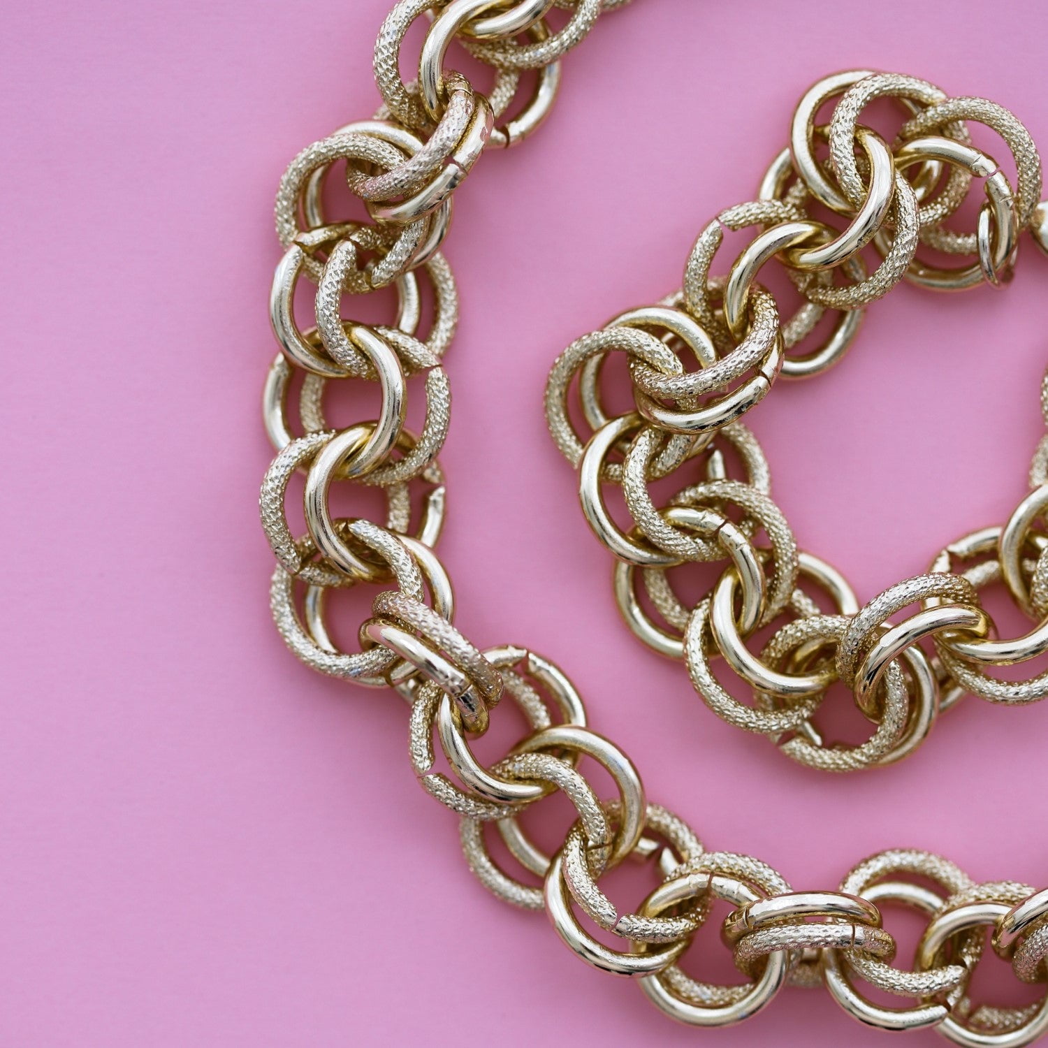 Cerem Duo Link Chain Choker Necklace - 14K Gold Plated Statement Necklace 15 in