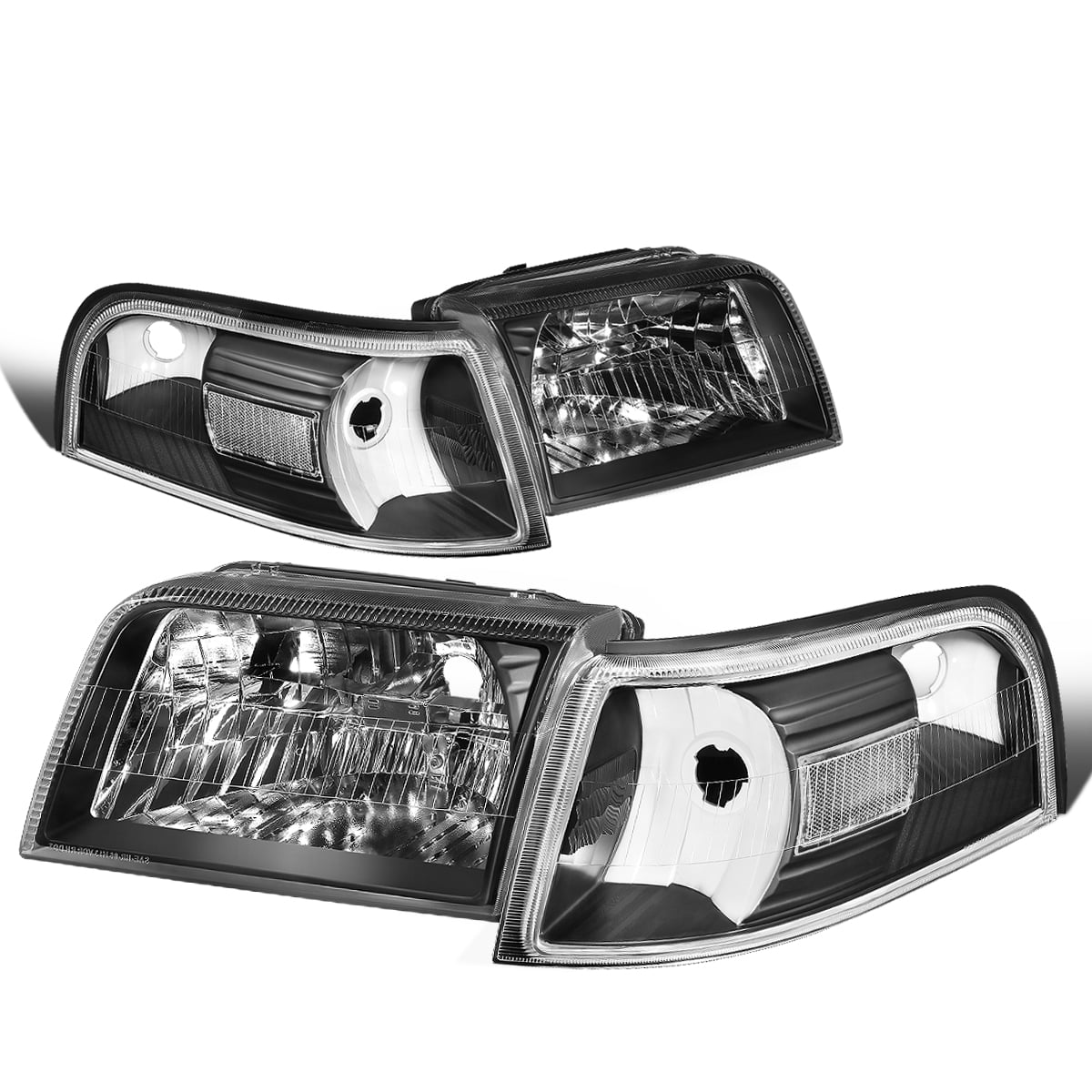 DNA Motoring Smoked amber HL-OH-065-SM-AM Pair of Headlight Assembly for 98-02 Mercury Grand Marquis 