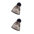 thumbnail image 2 of Jumpingount Gorras de moda de de punto con brillo metálico de invierno, sombreros de otoño, accesorios para bolas de pelo con pompón, ciclismo Oro 2piezas Jumpingount  CBP258051, 2 of 6