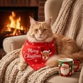 thumbnail image 5 of Racsoh Christmas Pet Bandana, Festive Dog Neck Scarf with Reindeer Print, Soft Triangle Bib for Small Medium Cats, for Party Photo Winter Decor (Red B), 5 of 7