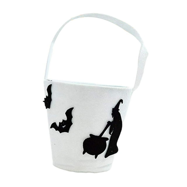 Sacs d'Halloween Portables Fournitures de Fête en Tissu Léger Multi-Usage Halloween Blanc