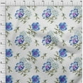 thumbnail image 3 of oneOone Cotton Poplin Lavender Blue Fabric Flower & Leaves Watercolor Sewing Material Print Fabric By The Yard 42 Inch Wide, 3 of 4