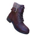 thumbnail image 2 of Bota de piel para mujer Adomicilies Brown-7145 con diseño escocés, 2 of 4