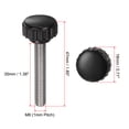 thumbnail image 2 of Uxcell 8 Pcs Boutons de Serrage Moletés M6 x 35mm Acier Inoxydable 304 Goujon Fileté Tête Ronde 18mm Vis à Pouce Noir, 2 of 5