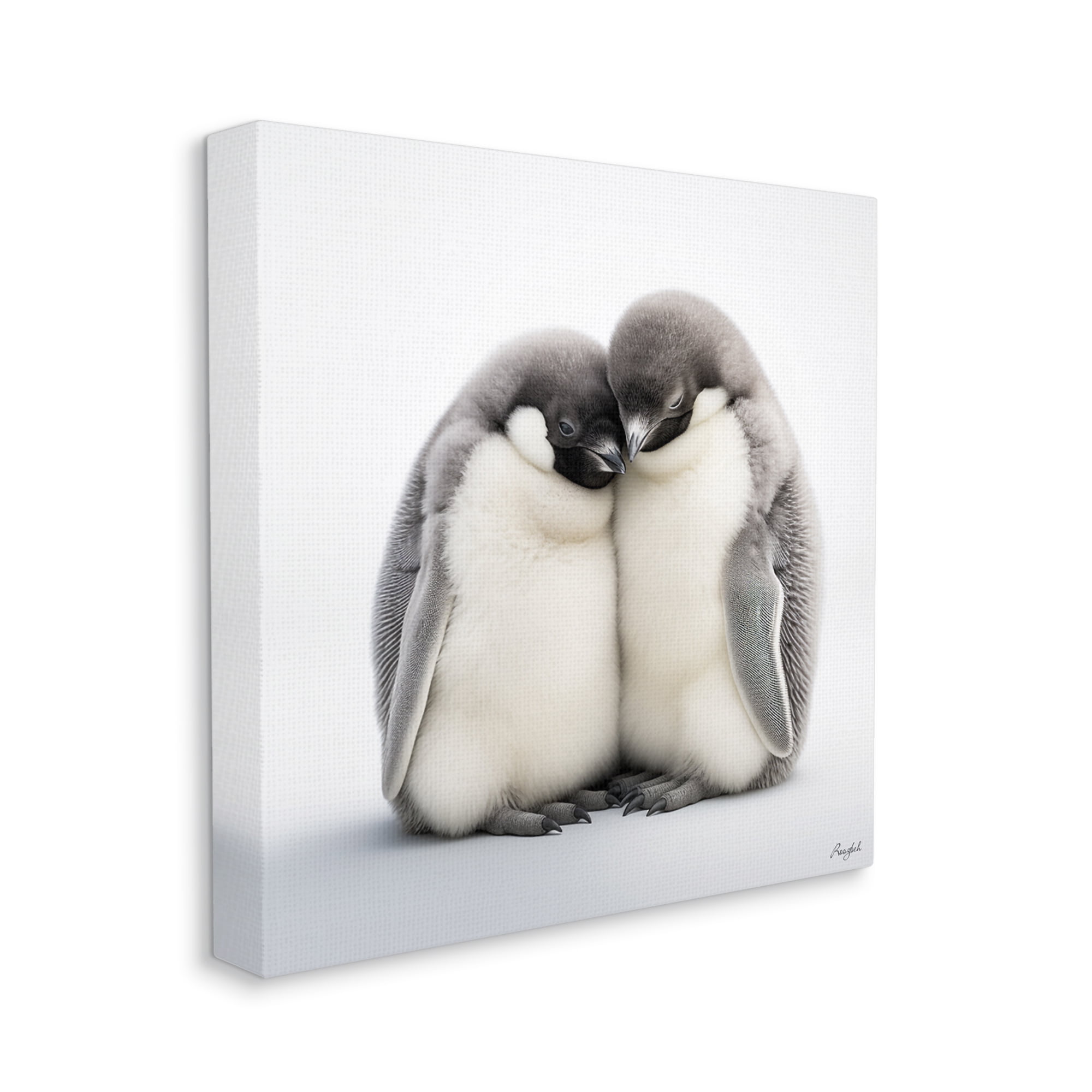 Stupell Industries Cuddling Penguin Duo Animals & Insects Painting Gallery Wrapped Canvas Art Print Wall Art, 36 x 36
