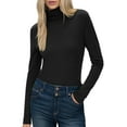 thumbnail image 3 of Zeagoo Women's Turtleneck Long Sleeve Tops Lightweight Base Layer T-Shirts Solid Slim Fit Thermal Top, 3 of 5