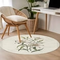 thumbnail image 4 of Round Rugs 4Ft, Vintage Floral Round Area Rug Washable Indoor Throw Carpet, Farmhouse Country Retro Flower Artwork Soft Non Slip Circle Rug for Kitchen Nursery Room Home Decor Aesthetic, 4 of 8