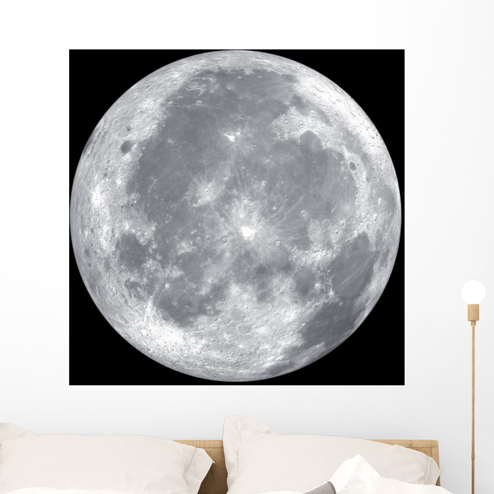 Up Full Moon Black Wall Mural Decal Sticker, Wallmonkeys Peel & Stick ...