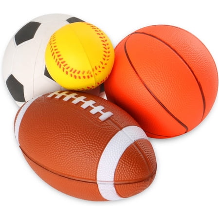AZ Toys SY08 4pcs Soft Foam Sports Balls Set - 5  Soccer Ball  5  Basketball  7  Football  & 3  Baseball price history on PriceWatchPro