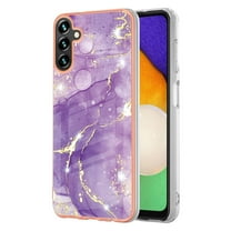 Allytech Galaxy A13 5G Case, Pretty Marble Design Heavy Duty Shockproof Hybrid Hard PC Soft TPU Bumper Three Layer Drop Protection Anti-Fall Cover Case for Samsung Galaxy A13 5G - Purple