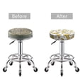 thumbnail image 3 of Cute Gold Pizza Round Bar Stool Seat Covers, Elastic Round Chair Cover Stool Seat Slipcover Bar Stool Cushions Round Pad for 12-14 inch, 3 of 5