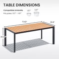 thumbnail image 3 of Crestlive Products 70" Aluminum Patio Dining Table for 8 Persons, All-Weather Large Furniture, Brown, 3 of 8