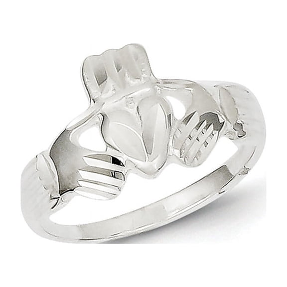 925 Sterling Silver Solid Polished Irish Claddagh Celtic Trinity Knot Ring Size 8 Ring for Women
