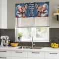 thumbnail image 4 of Santa Claus Elk Curtain Valances for Windows, Kitchen Valance Window Treatments Panel 2 Pack, Xmas Snowflakes Deer Winter Blue Rod Pocket Short Curtains for Bathroom Bedroom 60 x 18 Inch, 4 of 8