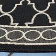 thumbnail image 3 of SAFAVIEH Courtyard Jasper Geometric Bordered Indoor/Outdoor Area Rug, 7'10" x 7'10" Round, Black/Beige, 3 of 8