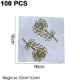thumbnail image 2 of Servilletas de cóctel de boda Lámina de oro, servilletas de papel desechables para bebidas de postre para la ducha de boda, 2 of 5