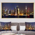 thumbnail image 1 of Designart - New York Skyline at Night - Cityscape Photo Framed Canvas Print, 1 of 1
