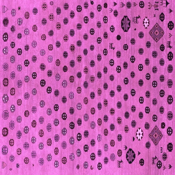 Ahgly Company Indoor Square Oriental Purple Modern Area Rugs, 4' Square