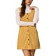 thumbnail image 1 of VESTIDO DE TIRANTES PARA MUJER INSPIRE CHIC, CUELLO REDONDO, PINAFORE, VESTIDO CASUAL DE PANA, TALLA S, AMARILLO OSCURO, 1 of 6