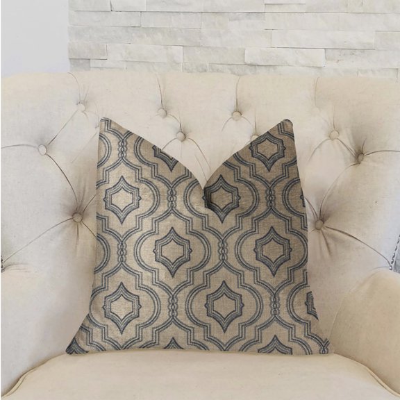 Plutus Anise Black and Beige Luxury Throw Pillow