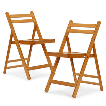 Magshion Folding Bistro Chairs Set of 2, Waterproof Dining Chairs with Wooden Back, for Indoor Outdoor Kitchen Wedding Picnic, White