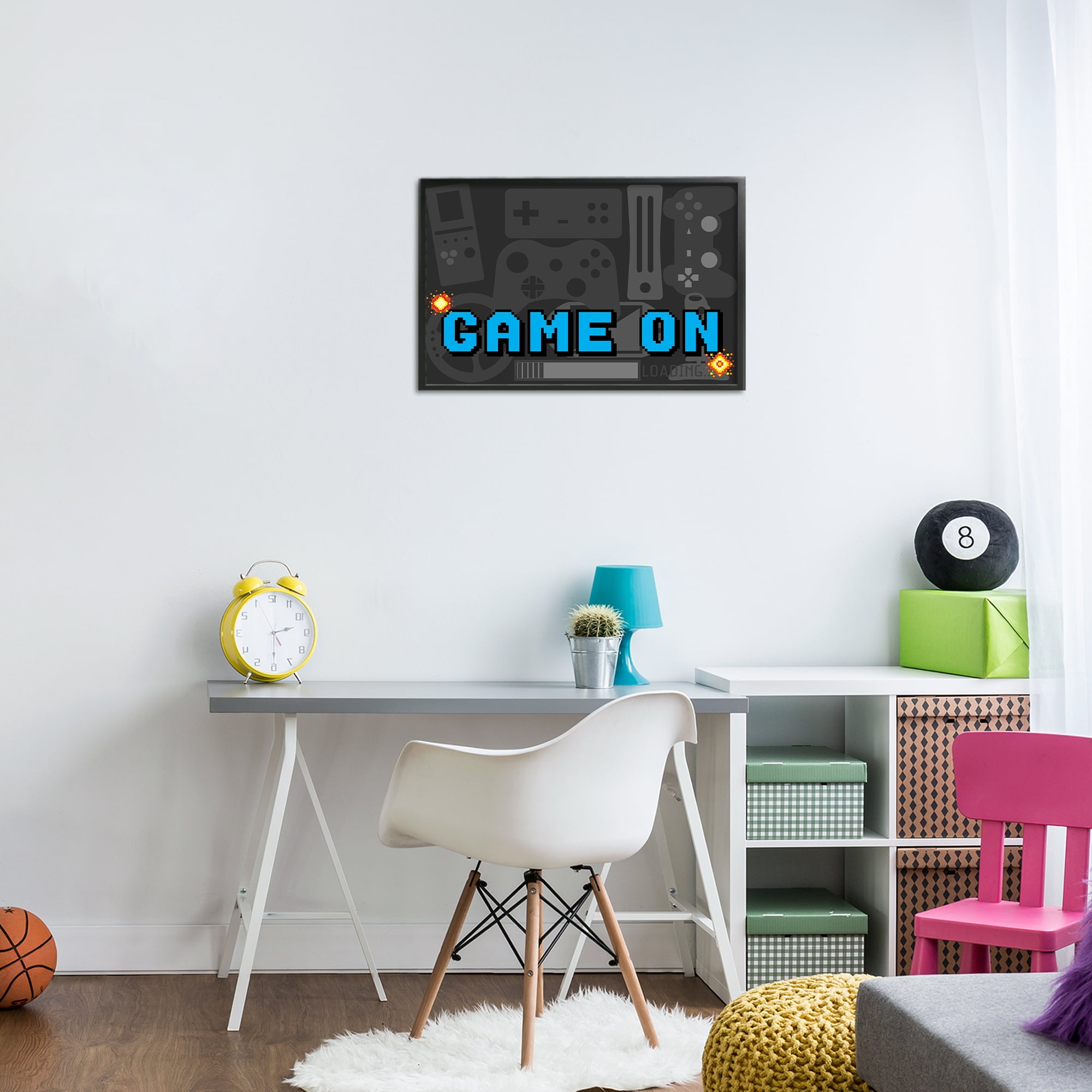 Stupell Industries Game On Arcade Black Framed Giclee Art, design by Kim Allen