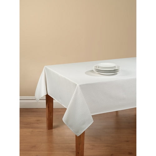 Mainstays Hyde Embossed Fabric Tablecloth with Vinyl Table Protector