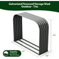 thumbnail image 2 of Galvanized Firewood Rack with Wearproof Corrugated Roof (Shed-Style Log ), Heavy Duty Outdoor Log Holder, Rust , Arch , "D x "W x "H, 2 of 6