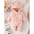 thumbnail image 4 of Suealasg Newborn Baby Girls Plush Snowsuit Jumpsuits Long Sleeve  Fleece Romper 3 6 9 12 18 Months Infant Girls Winter Warm Outwear Clothes, 4 of 6