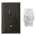 thumbnail image 2 of Diamond Group by Valterra DG15BRVP Decor Receptacle with Cover - 15A, 125V, Brown, 2 of 3