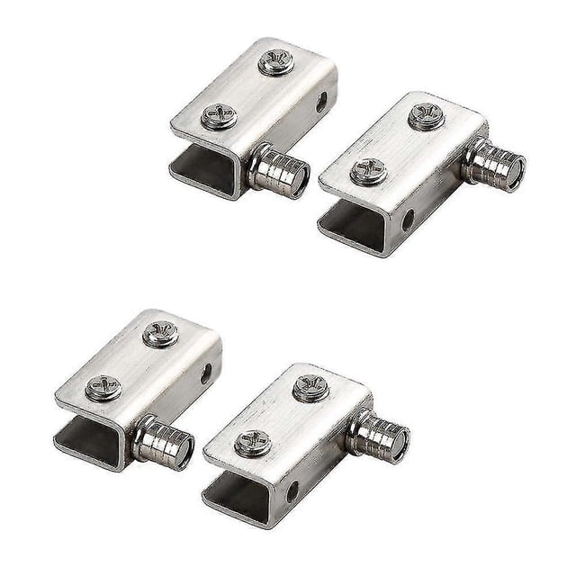 4 Pack Glass Door Hinges 90 Pivot Hinge, Punch-free Glass, Stainless Steel, Fit For 5-8mm Glass