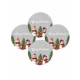 thumbnail image 7 of 15 Inch Round Placemats Set of 4, Gray Christmas Snowman Non Slip Heat Insulation PP Table Mats, Winter Snowflake Pine Tree Washable Place Mats for Kitchen Dining Party Table Decor, 7 of 7