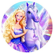 Barbie Magic of Pegasus Edible Image Photo 8" Round Cake Topper Sheet Personalized Custom Customized Birthday Party