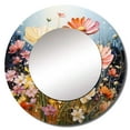 thumbnail image 2 of Designart "Meadow expressionistic Blooms Pointillism I" Floral Round Mirror Wall Decor Traditional - Large Multi-Color Round Bathroom Mirror - Round Mirror - 29" x 29", 2 of 6
