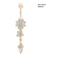 thumbnail image 5 of SmartBy Sexy Women Flower Rhinestone Dangle Bar Barbell Belly Button Ring Body Piercing, 5 of 5