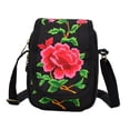 thumbnail image 1 of Bolso cruzado bordado, bolso para mujer, bolso para teléfono móvil, bolso de moda Vintage bohemio para fiestas, compras, viajes, vacaciones, regalos , Peonía Yinane Bolsas de bordado, 1 of 8