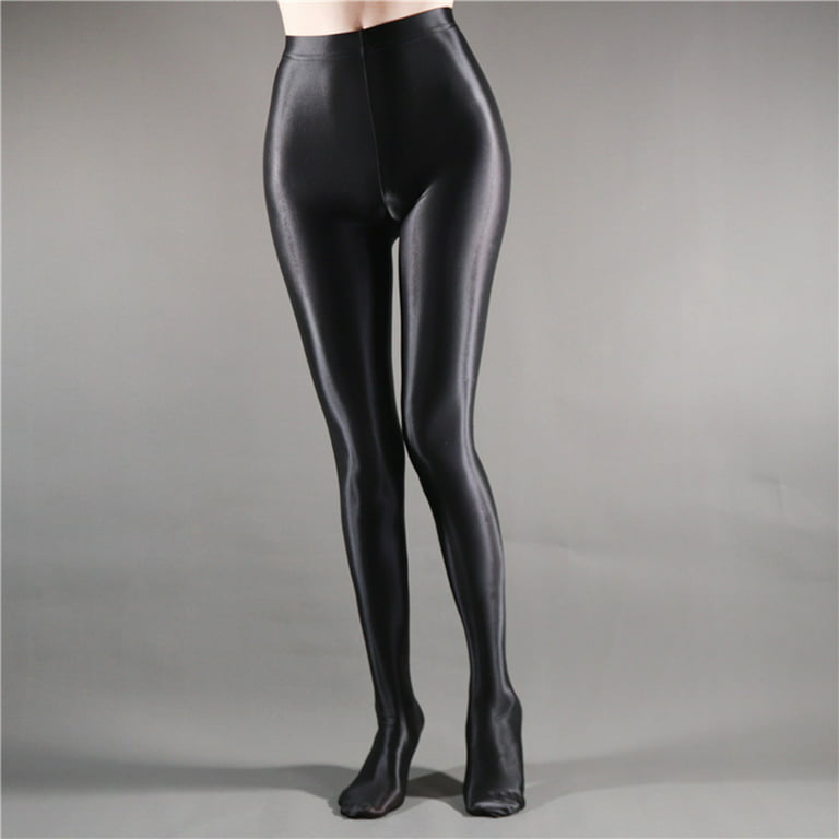High Waisted Leggings For Women Ultra Thin Transparent Shiny Crotch Dance  Yoga Pants Large